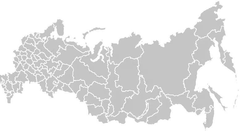 Черно-белый силуэт карты России без границ